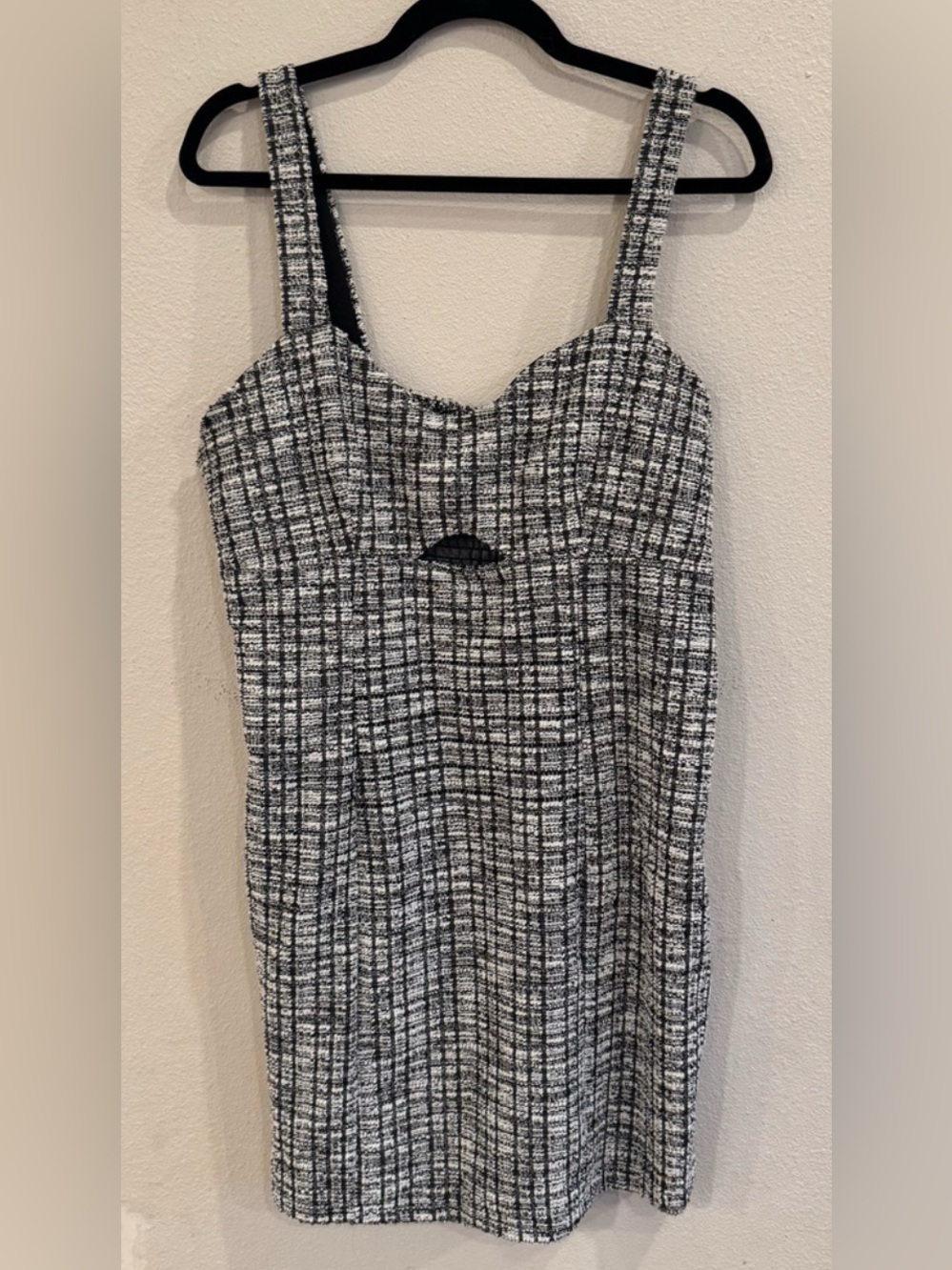 ❤️ NWT Madden NYC XL Structured Black and White Tweed Mini Dress (B4)